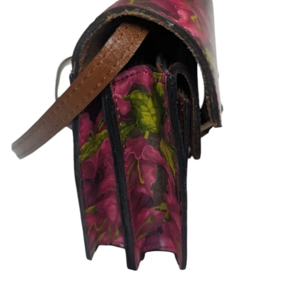 Patricia Nash Bougainvilleas Along The Coast Floral Leather Crossbody Bag